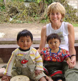Photo of a speech pathologist with children